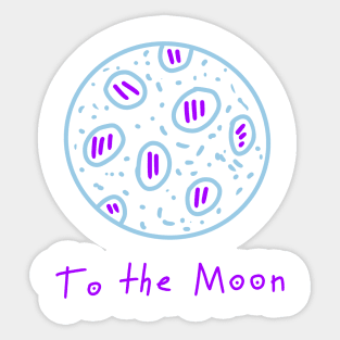 To the Moon, Funny colored planet, Versecism Art Sticker